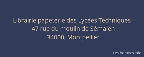 Librairie papeterie des Lycées Techniques