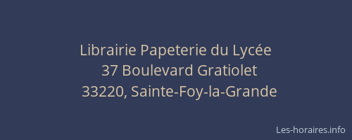 Librairie Papeterie du Lyc&eacute;e