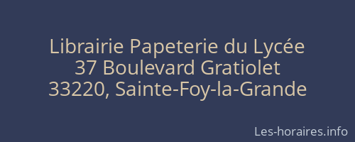 Librairie Papeterie du Lycée