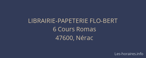 LIBRAIRIE-PAPETERIE FLO-BERT