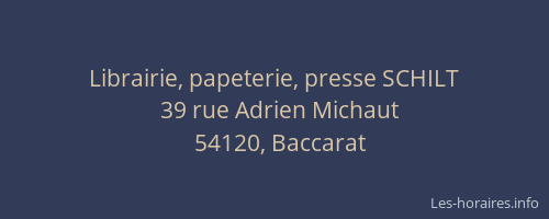 Librairie, papeterie, presse SCHILT