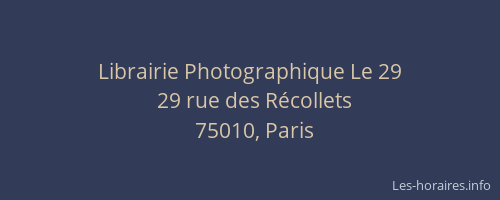 Librairie Photographique Le 29