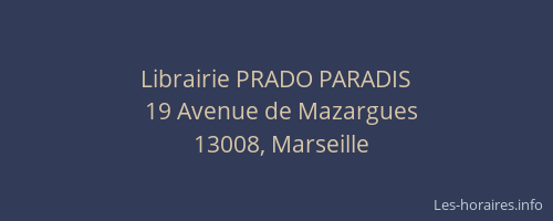 Librairie PRADO PARADIS