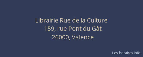 Librairie Rue de la Culture