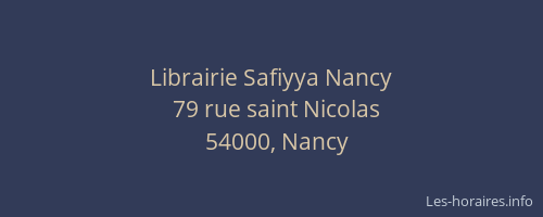 Librairie Safiyya Nancy