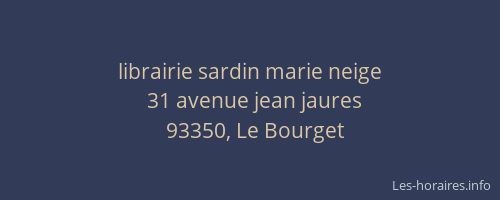 librairie sardin marie neige