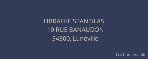LIBRAIRIE STANISLAS