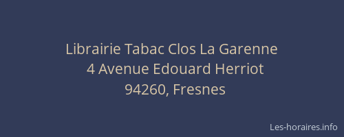 Librairie Tabac Clos La Garenne
