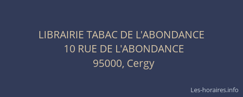 LIBRAIRIE TABAC DE L'ABONDANCE