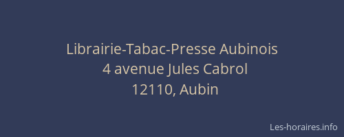 Librairie-Tabac-Presse Aubinois