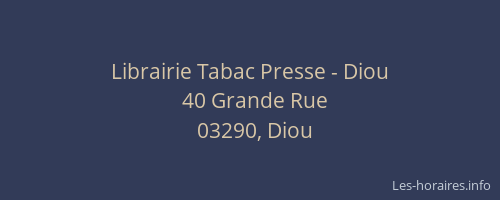 Librairie Tabac Presse - Diou