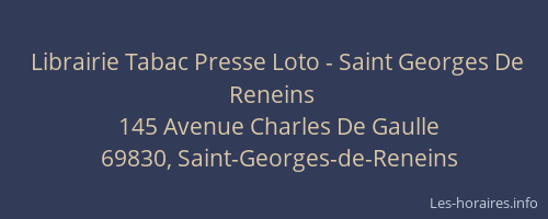 Librairie Tabac Presse Loto - Saint Georges De Reneins