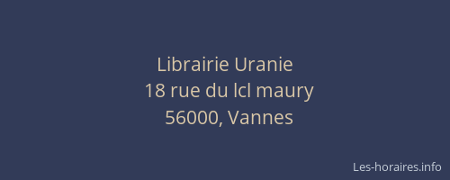 Librairie Uranie