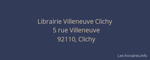 Librairie Villeneuve Clichy
