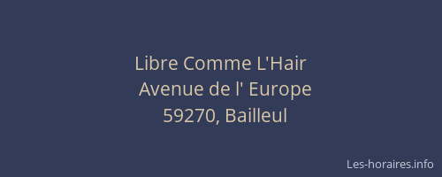 Libre Comme L'Hair