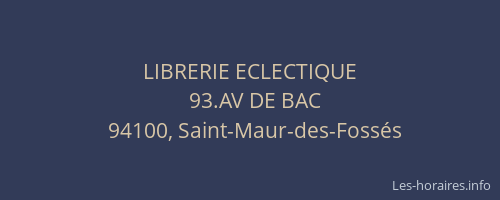 LIBRERIE ECLECTIQUE