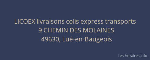 LICOEX livraisons colis express transports