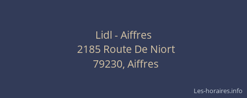 Lidl - Aiffres