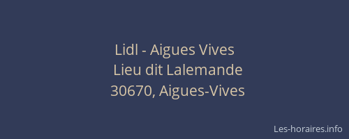 Lidl - Aigues Vives