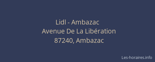 Lidl - Ambazac