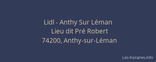 Lidl - Anthy Sur L&eacute;man