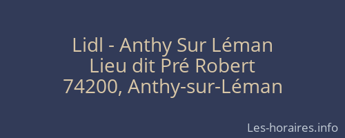Lidl - Anthy Sur Léman