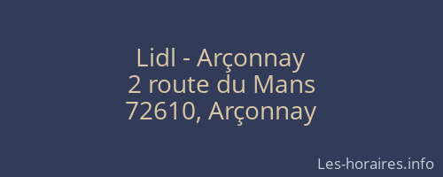 Lidl - Arçonnay
