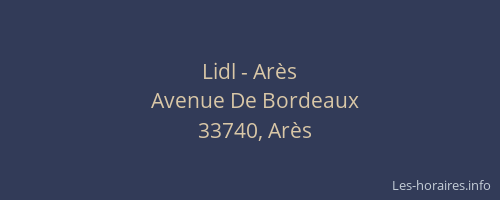 Lidl - Ar&egrave;s