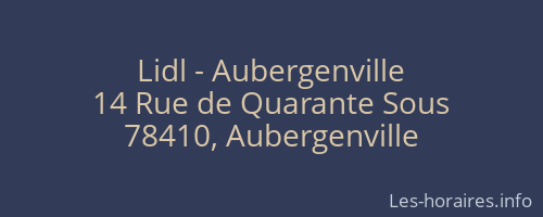 Lidl - Aubergenville