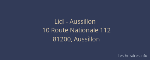 Lidl - Aussillon