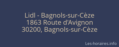 Lidl - Bagnols-sur-Cèze