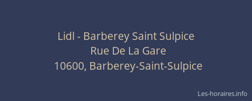 Lidl - Barberey Saint Sulpice