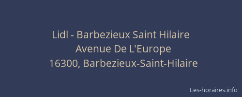 Lidl - Barbezieux Saint Hilaire
