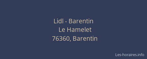 Lidl - Barentin