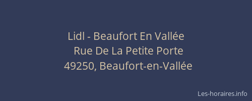 Lidl - Beaufort En Vallée
