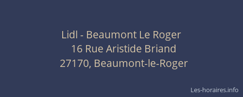 Lidl - Beaumont Le Roger