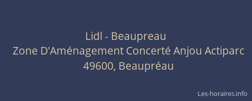 Lidl - Beaupreau
