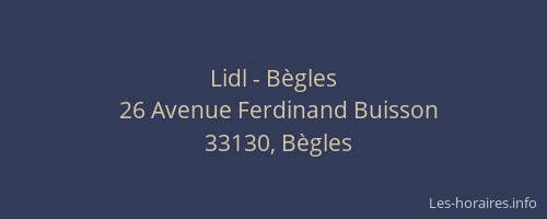 Lidl - B&egrave;gles