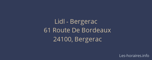 Lidl - Bergerac
