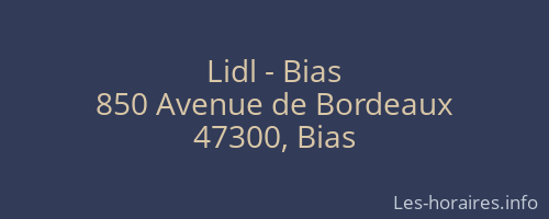 Lidl - Bias