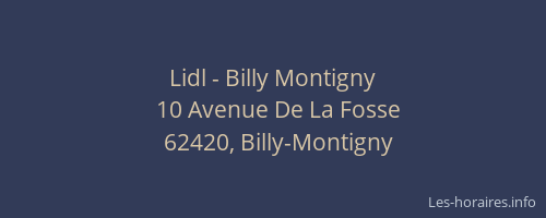 Lidl - Billy Montigny