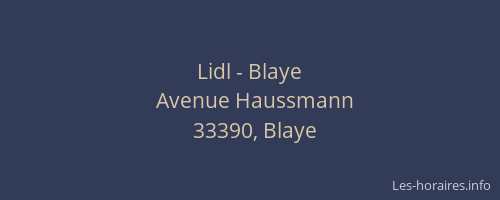 Lidl - Blaye