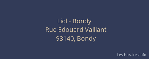 Lidl - Bondy