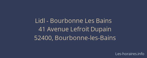 Lidl - Bourbonne Les Bains