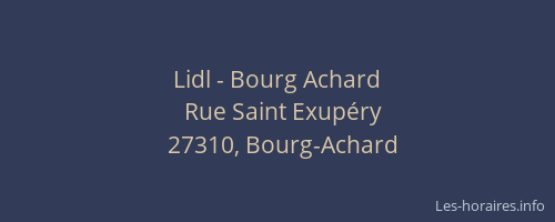 Lidl - Bourg Achard