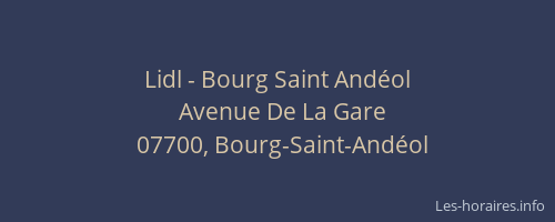 Lidl - Bourg Saint Andéol