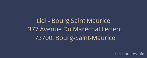 Lidl - Bourg Saint Maurice
