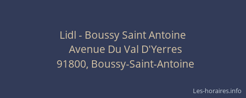Lidl - Boussy Saint Antoine