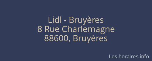 Lidl - Bruyères