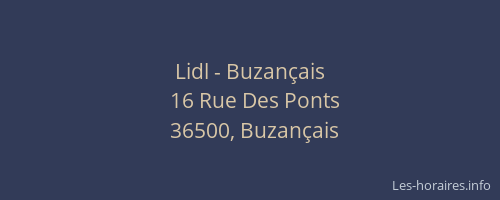 Lidl - Buzan&ccedil;ais